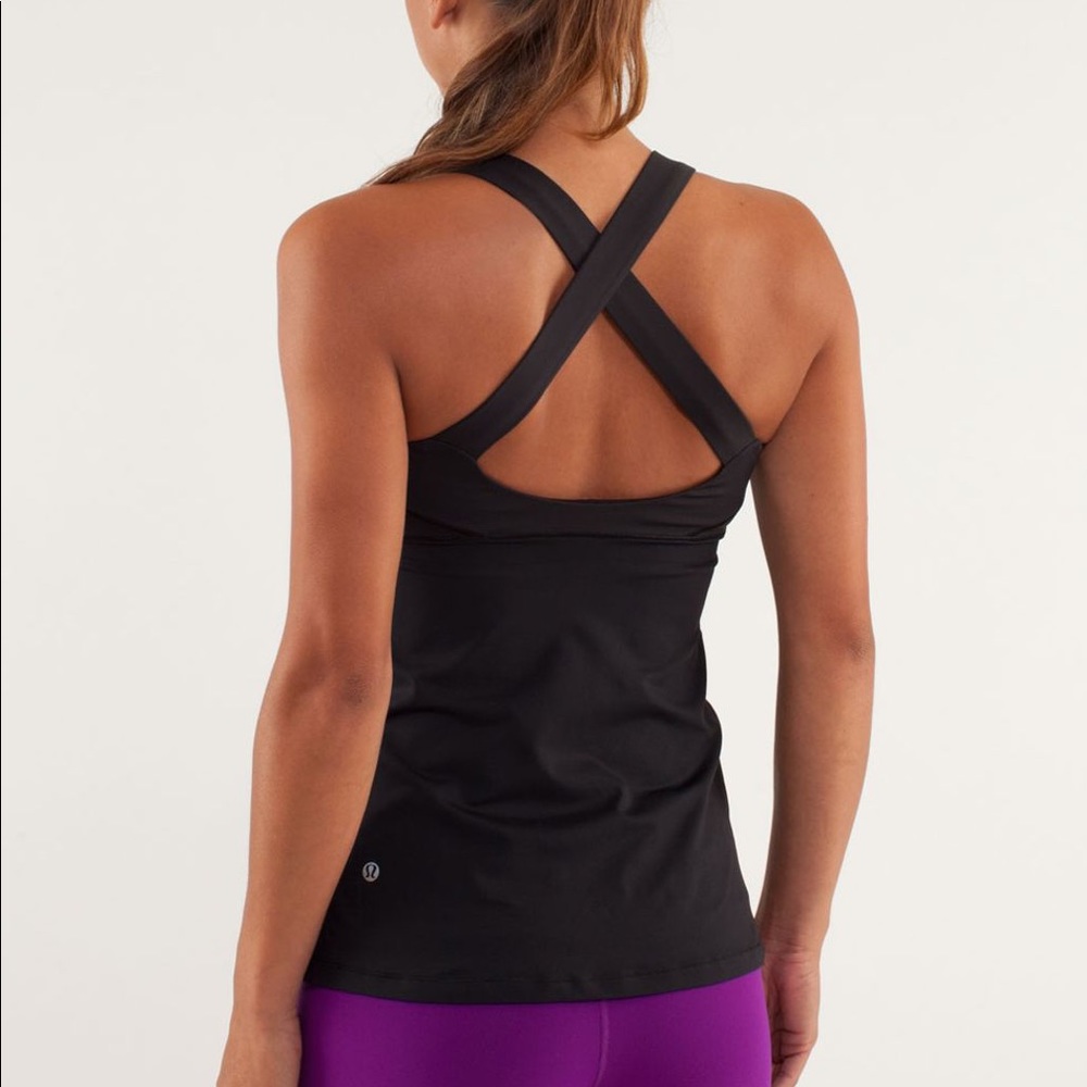 lululemon athletica Black Cross-Strap Performance Tank